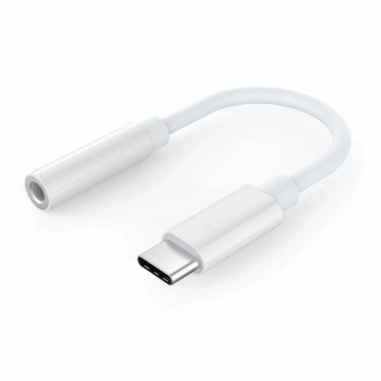 USB Type-C to 3.5mm Audio Jack Adapter - White