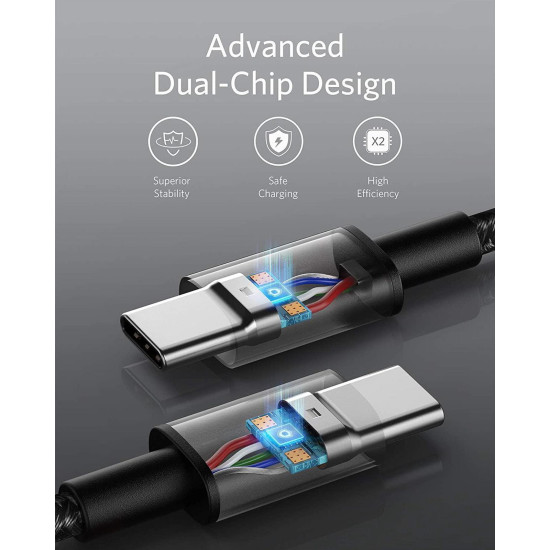 Anker USB-C to USB-C Cable (3.3 ft, 60W, Braided)
