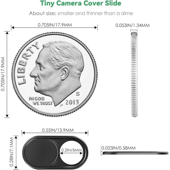 Cloudvalley Camera Cover Slide - Black Metal (2 Pack)