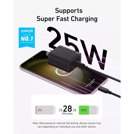 Anker 25W Fast Charger and 5ft USB-C Cable