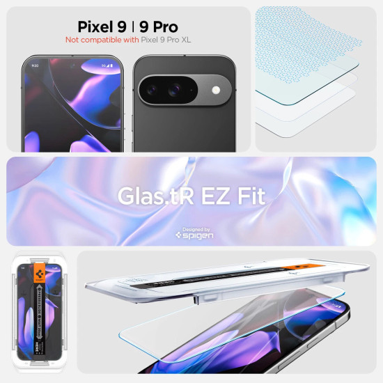 Spigen AluminaCore GLAStR EZ FIT Screen Protector (Pixel 9 and 9 Pro)