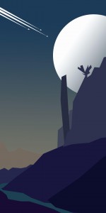 Moon Over Cliffs