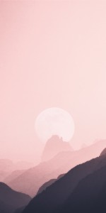 Pink Sun Over Hills